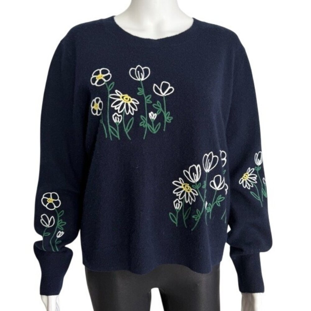Cynthia Rowley Embroidered Cashmere Sweater – Size XL
